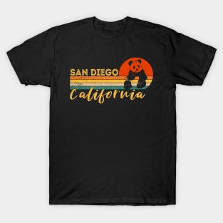 San Diego Retro Panda Zoo California Vintage T-Shirt